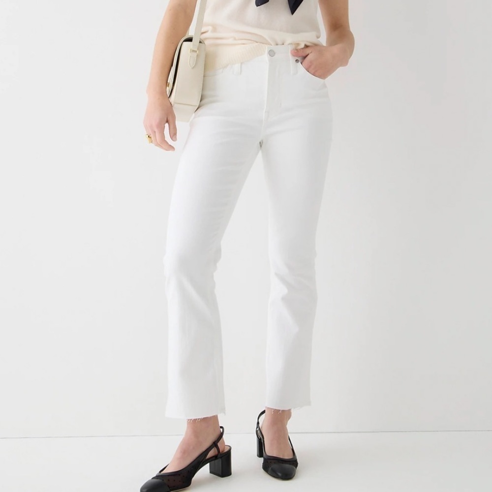 J crew 9” Demi boot crop jeans white